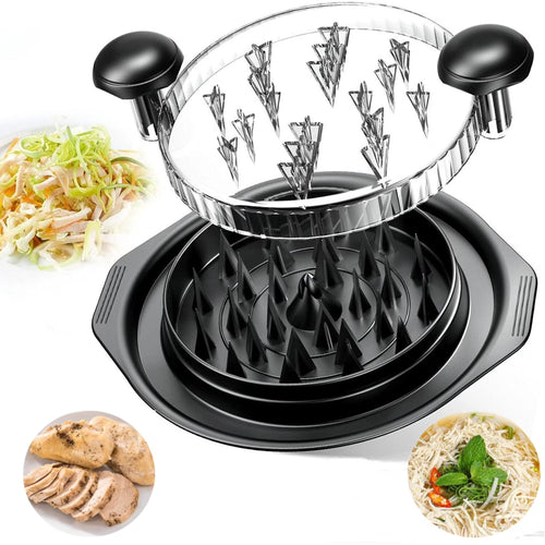 Chicken Shredder Large Chicken Breast Shredder Tool Twist, Visible Meat Shredder Machine, Anti-Slip Strip, Ergonomic Handle, BPA Free, Dishwasher Safe, Suitable for Pork Beef Chicken(Black)