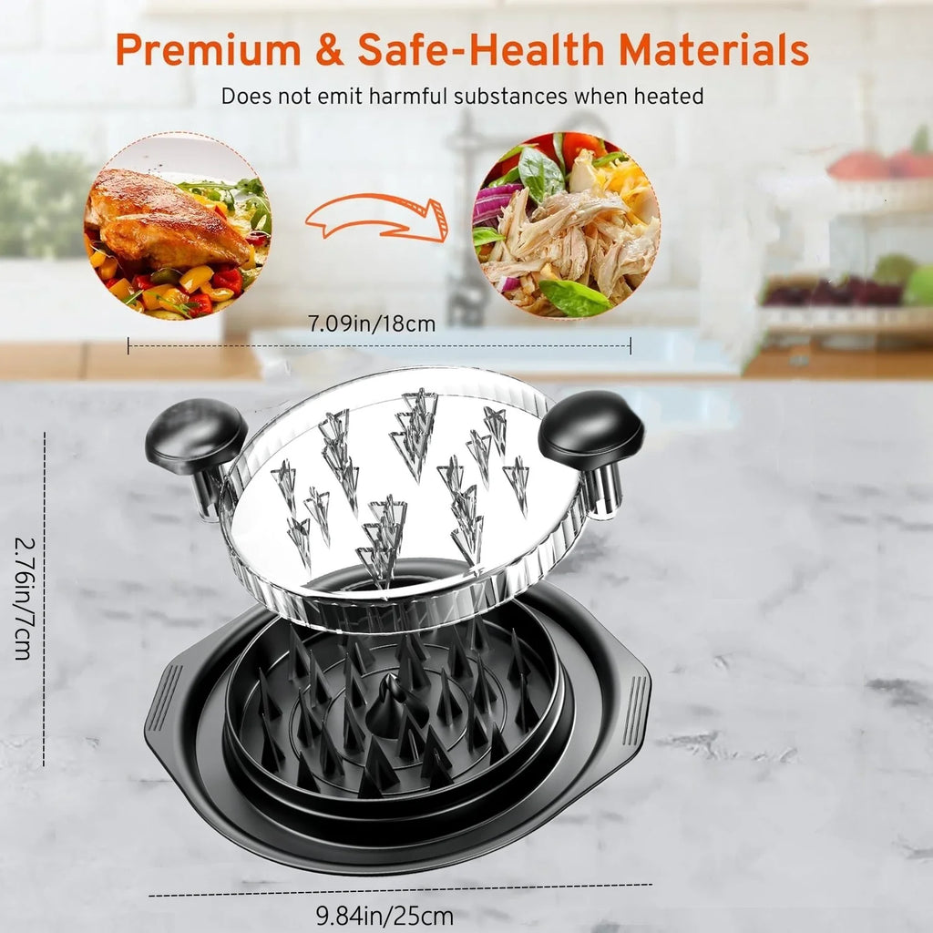 Chicken Shredder Large Chicken Breast Shredder Tool Twist, Visible Meat Shredder Machine, Anti-Slip Strip, Ergonomic Handle, BPA Free, Dishwasher Safe, Suitable for Pork Beef Chicken(Black)