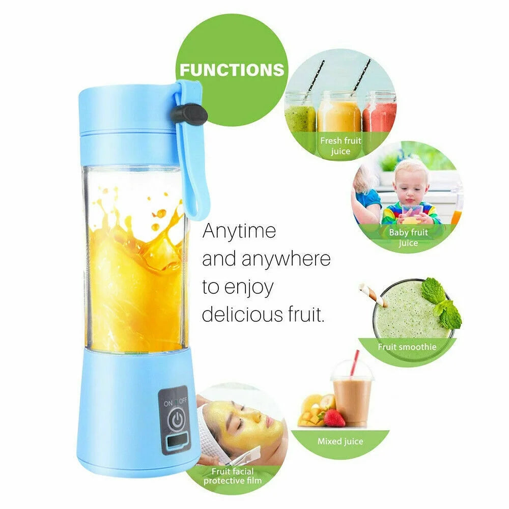 Portable Blender USB Rechargeable Personal Juicer Cup Small Fruit Juice Mixer for Shakes and Smoothies