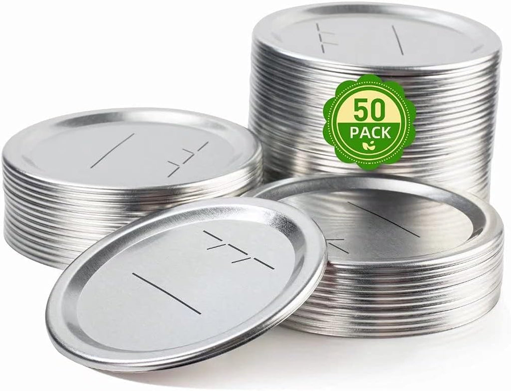 50-Count 70Mm Regular Mouth Canning Lids for Ball, Kerr Jars, Wide Canning Lids 100% Fit Airtight for Regular Mouth Jars Leak Proof Rust-Proof Canning Jar Lids for Homemade Jam Pickles(50Pcs)