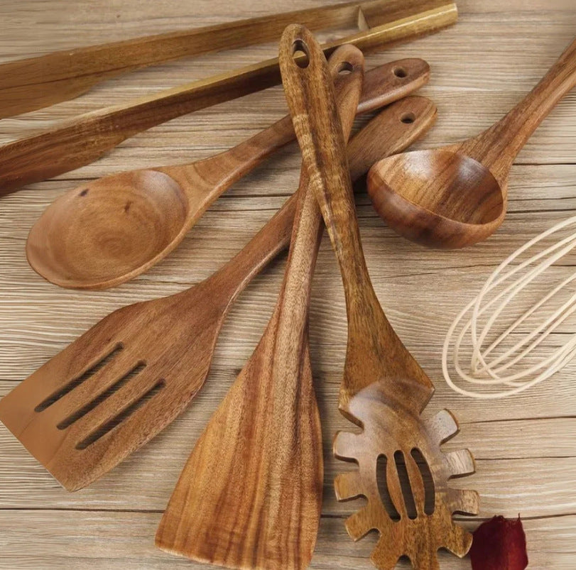 Premium Wooden Cooking Utensils 7 Sets