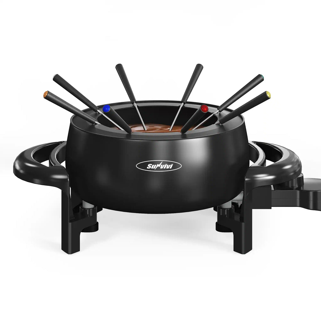 3 QT Electric Fondue Pot Set for Melting Chocolate Cheese
