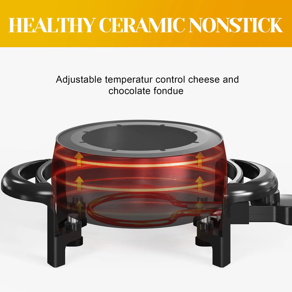 3 QT Electric Fondue Pot Set for Melting Chocolate Cheese