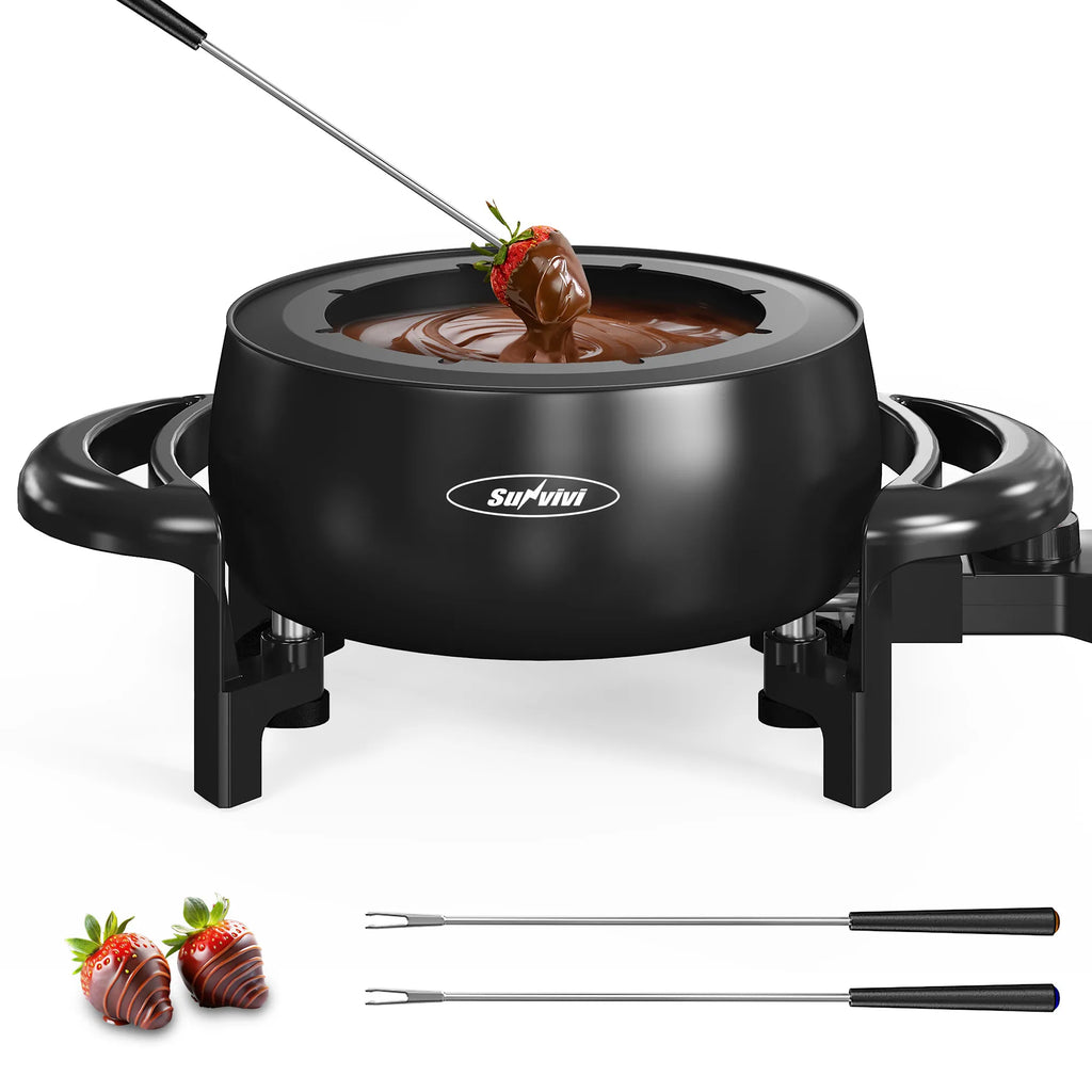3 QT Electric Fondue Pot Set for Melting Chocolate Cheese