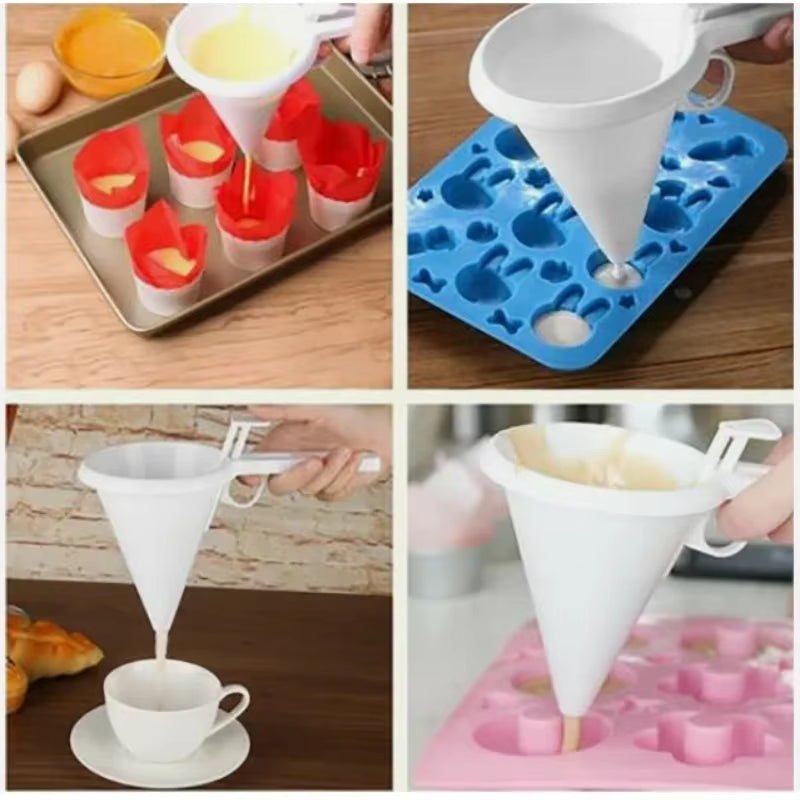 Adjustable Hand-Held Baking Funnel Tools Cream Batter Chocolate Liquid Dispenser Pastry Mold Cookie Cupcake Pancake Baking Tools
