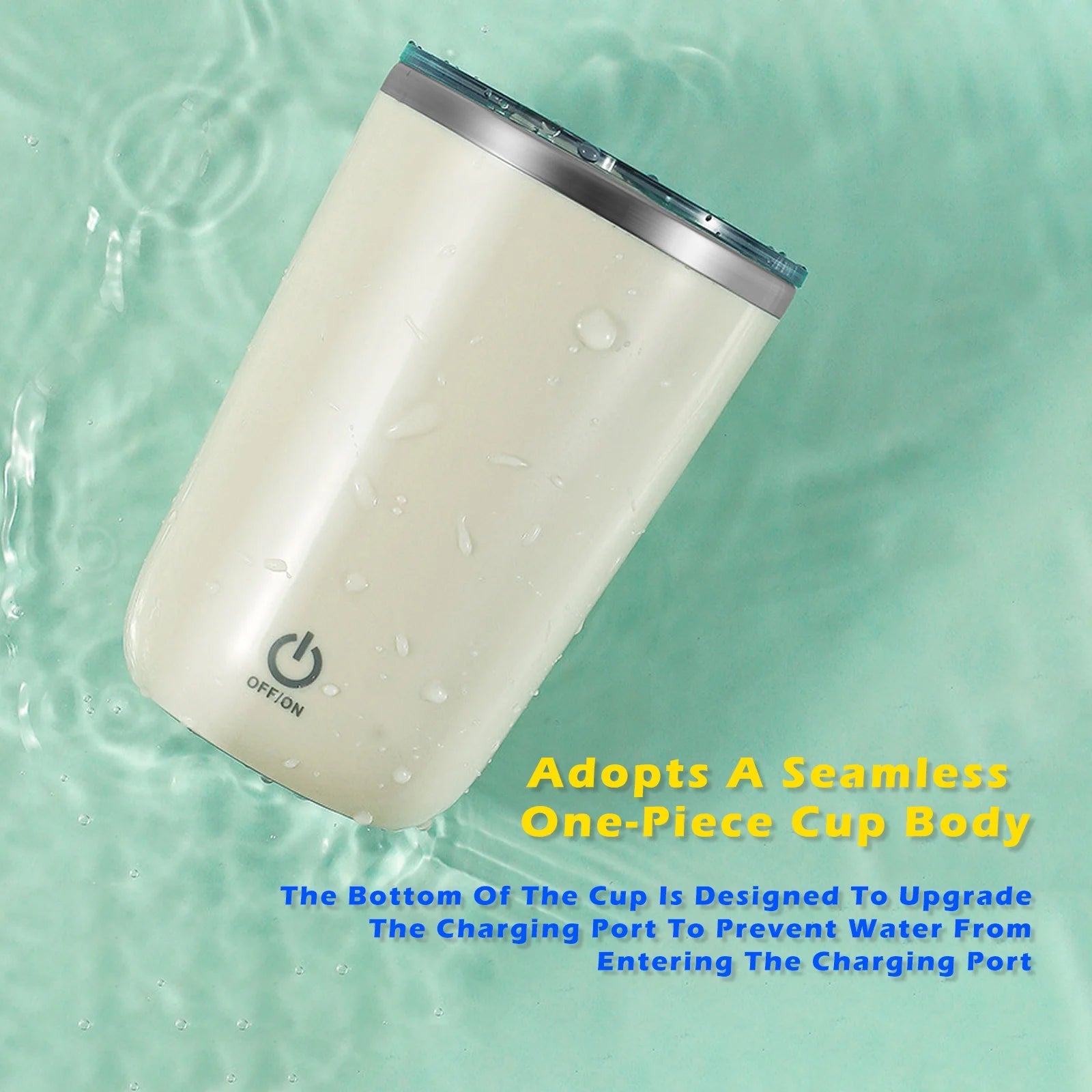 Rechargeable Self Stirring Mug - Magnetic Electric Auto Mixing Stainless Steel Cup for Office/Kitchen/Travel/Home Coffee/Tea/Hot Chocolate/Milk-410 Ml/13.9 Oz(Beige)