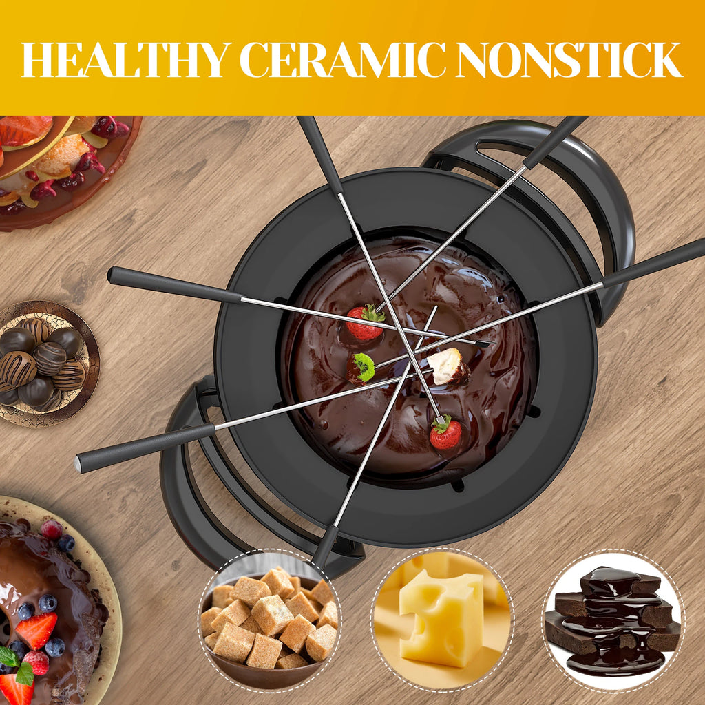 3 QT Electric Fondue Pot Set for Melting Chocolate Cheese