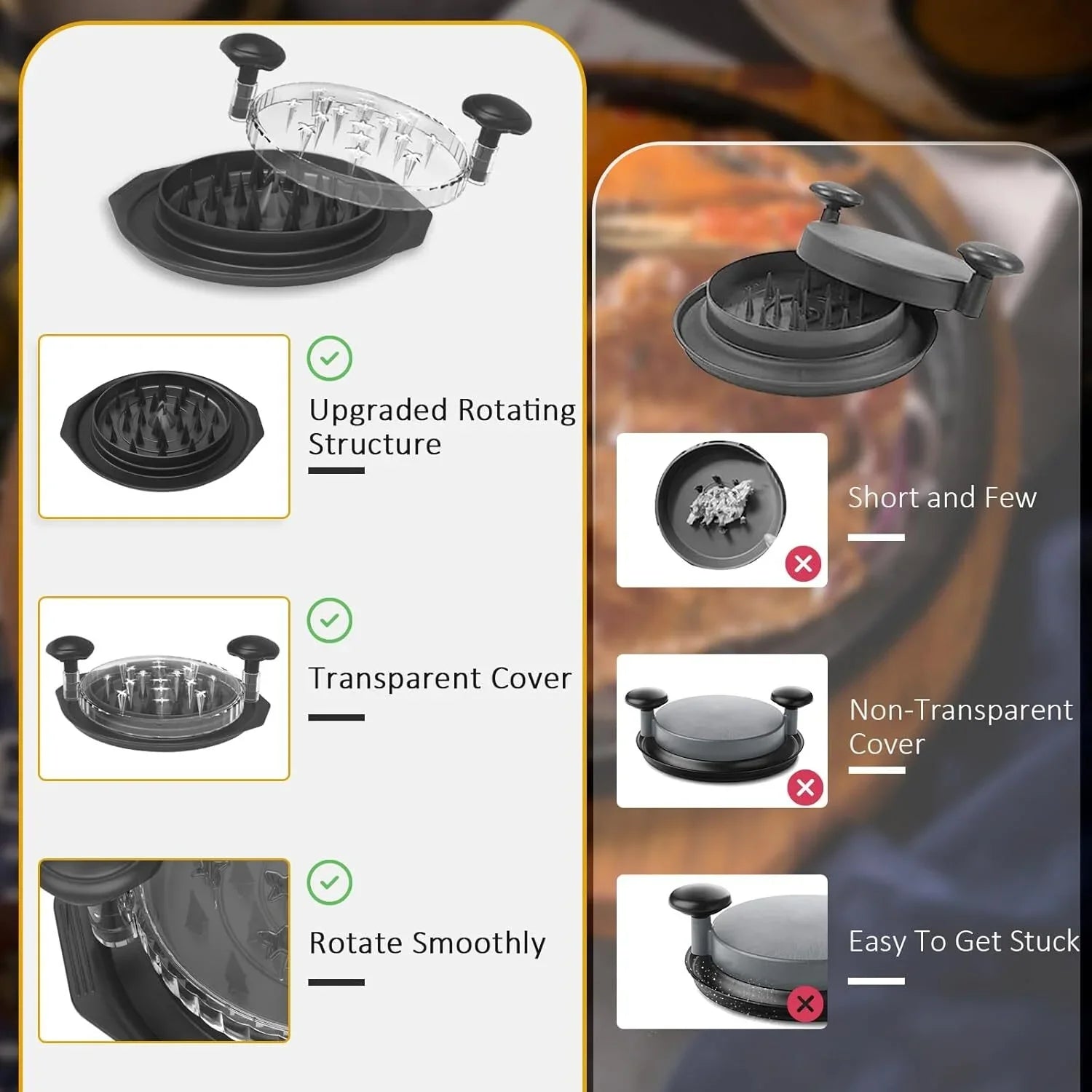 Chicken Shredder, 10.8" Visible Chicken Breast Shredder Tool Twist, Large Meat Shredder Machine - Ergonomic Handle, Dishwasher Safe, Anti-Slip, Cleaning Brush, Heat Resistant, BPA Free