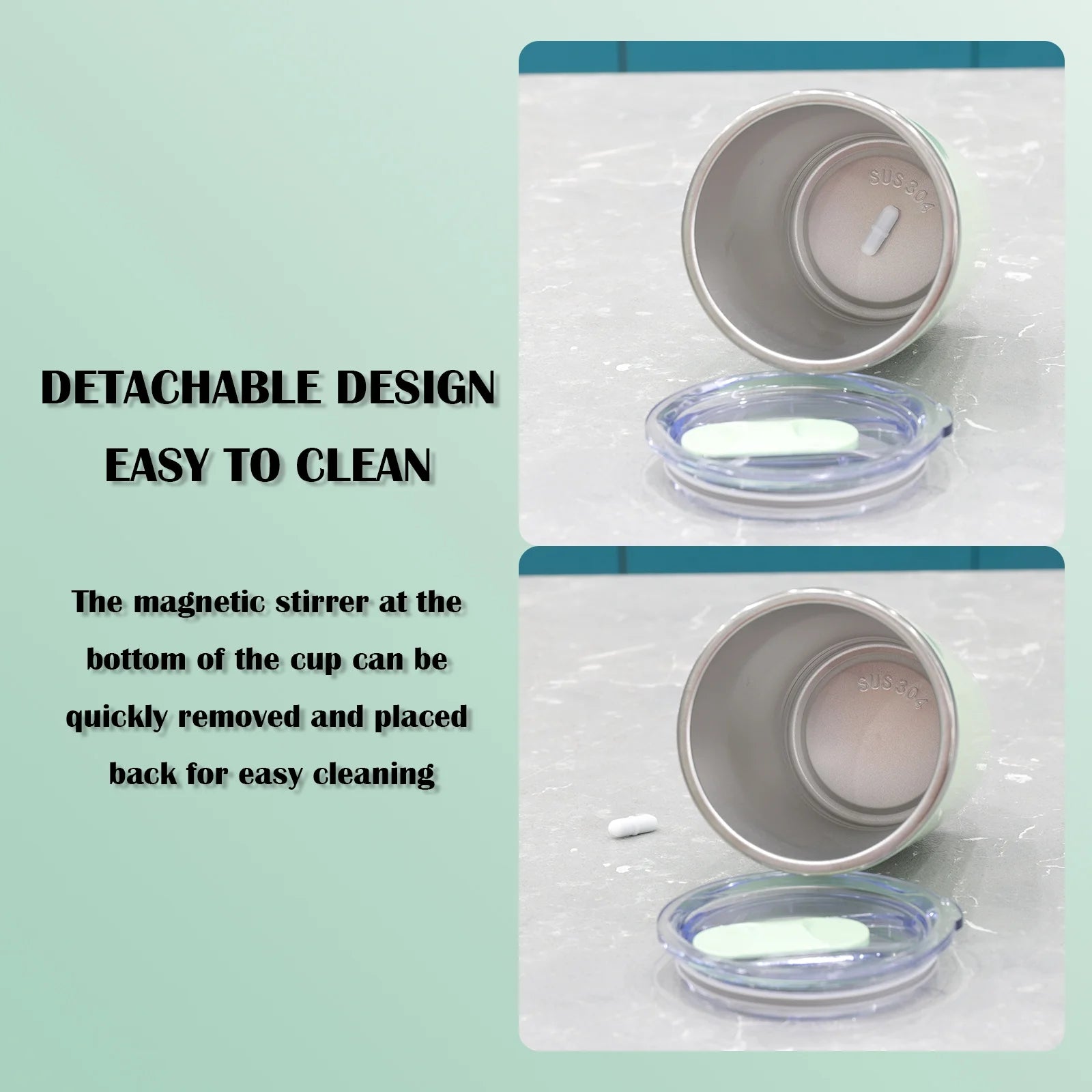 Rechargeable Self Stirring Mug - Magnetic Electric Auto Mixing Stainless Steel Cup for Office/Kitchen/Travel/Home Coffee/Tea/Hot Chocolate/Milk-410 Ml/13.9 Oz(Beige)